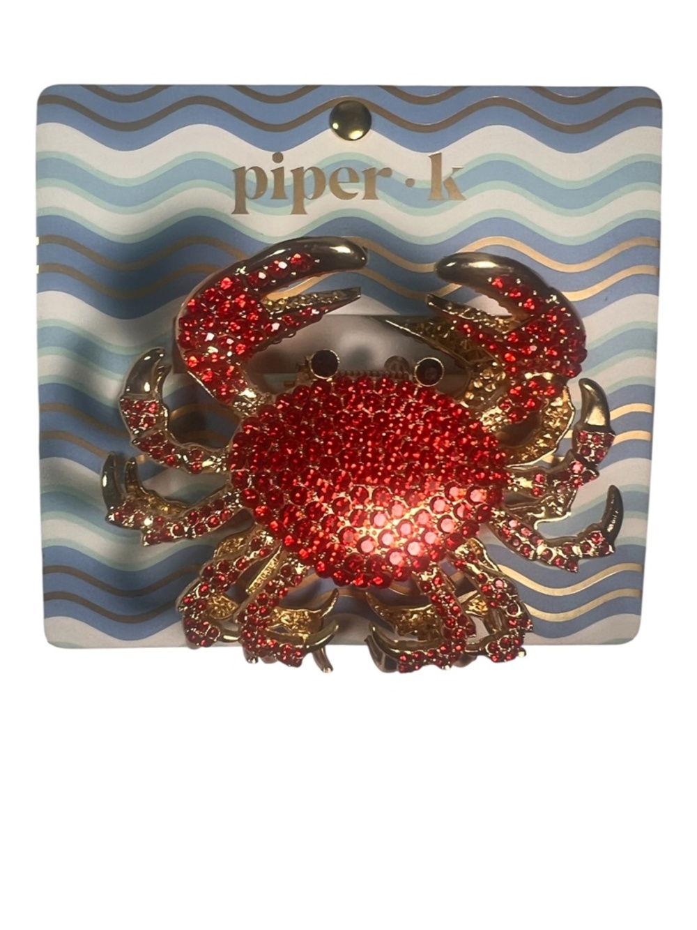 Piper K Red Crystal Crab Hair Claw Clip